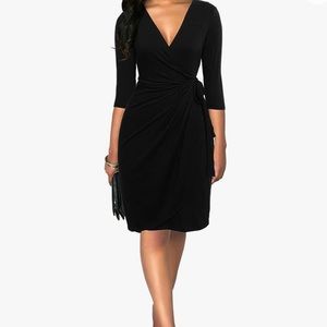 Berydress Classic 3/4 Sleeve V Neck Sheath Wrap Dress Women size XL